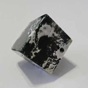 Rotating Moss Agate Cube